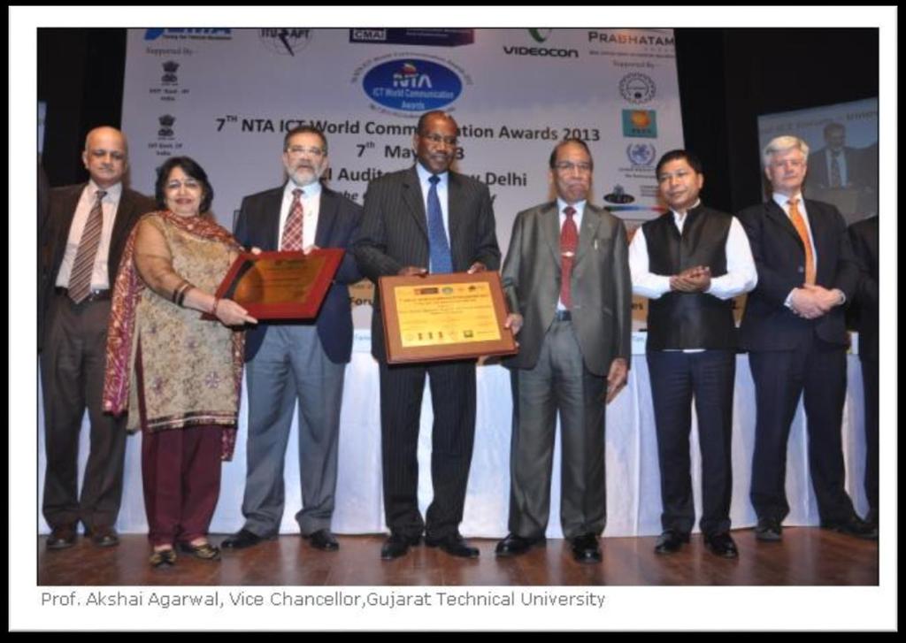 CMAI s ICT World Communication Award 2013 On 7th May 2013, GTU won CMAI s 7 th NTA ICT World Communication Award 2013 for being Pioneer in ICT Education at FICCI Auditorium, New Delhi, India.