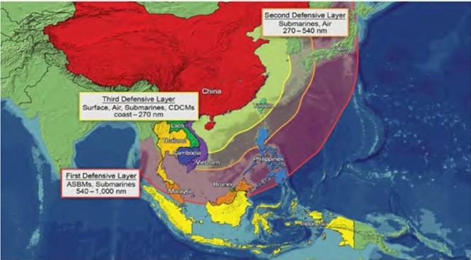PRC Maritime Defensive Layers in 2017 See also PRC