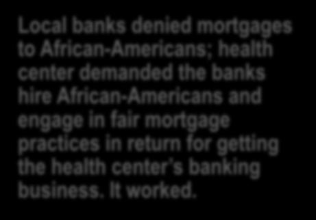 Local banks denied mortgages to African-Americans;