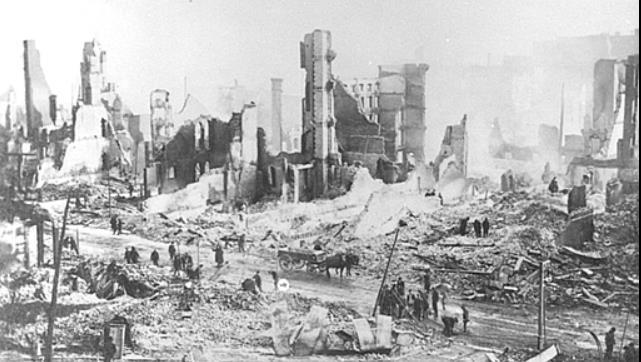 Great Baltimore Fire 1904 * It destroyed much of central Baltimore, including over 1,500 buildings covering an area of some 140 acres.