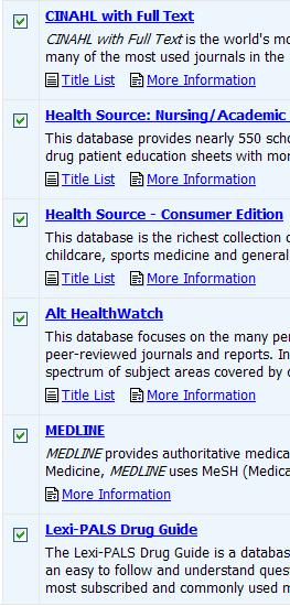 8 EbscoHost Nursing Journals Click on EbscoHost under Databases on the Library web page. LOGIN: Use your Blackboard/WebAdvisor/Email username & password. There are six medical databases in Ebsco.