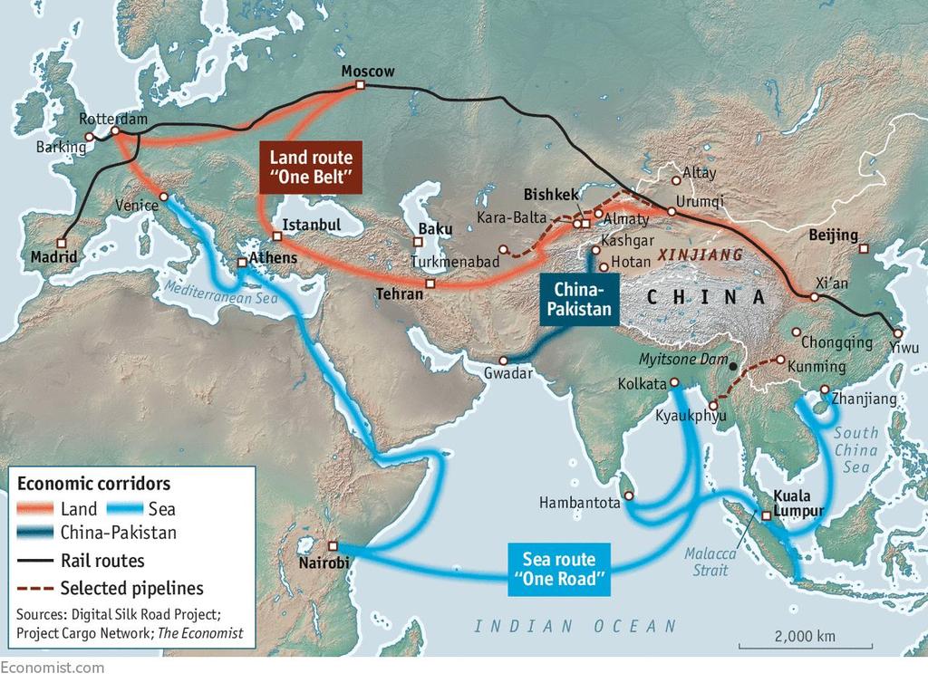 What is OBOR -- In autumn 2013, China proposed the New Silk Road One Belt One Road, connecting 60% of world s