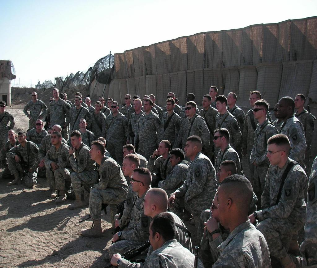 C COMPANY, 1 ST BATTALION, 506 TH INFANTRY REGIMENT MARCH NEWSLETTER FROM CAMP CORREGIDOR, AR RAMADI, IRAQ GUNFIGTHERS LISTEN TO CPT CLABURN & 1SG KLUTTS