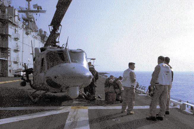 entire complement of CH-46E Sea Knight helicopters, pilots, aircrewmen and maintainers.