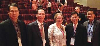 Dr Yeung, Mr Liu and Pr Wu met Mr Hui-Ting Huang, President of Taiwan Adventist Hospital (left 2), and Professor Hanne Tonnesen (middle), at the HPH Network s 20th international Conference on Health