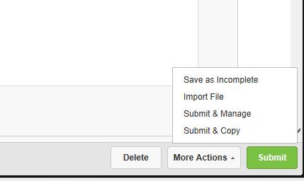 Completing and Submitting an Incident Form Submitting or Saving an incident form Once all fields are complete, click the Submit icon.