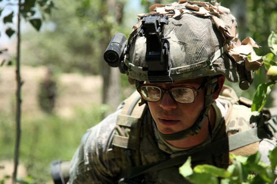 U.S. Army Sgt. Richard Stewart provides security for his platoon during a mission in Charkh Valley, Logar Province, Afghanistan, 12 June, 2010.