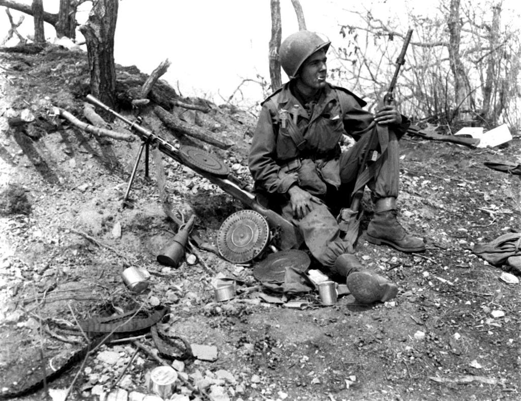Soldier resting on a
