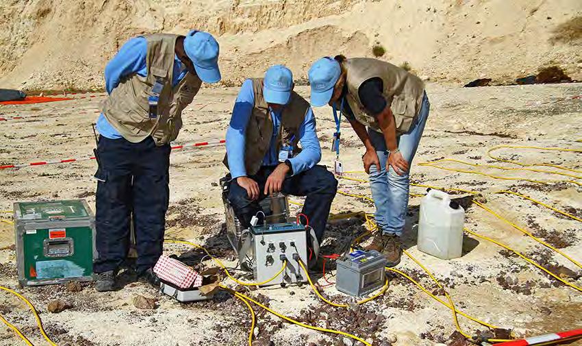 CTBTO An inspection team conducts electrical field measurements on December 3, 2014, as part of the CTBTO s 2014 Integrated Field Exercise, in Amman, Jordan.