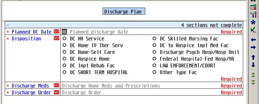 Current RN Discharge Plan Note: All Sections with a RED * or EDIT are required