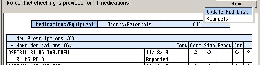 DC Meds Continued - Current Inpatient Medications If a provider wishes to have a current inpatient