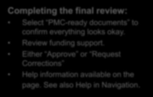 Review funding support.