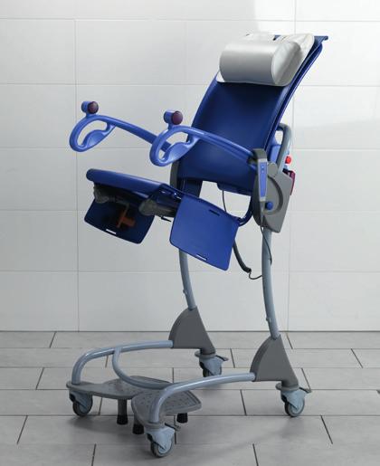 With handset-controlled heightadjustability, the seat can always be fine-tuned to ensure a correct working height for the carer and optimum comfort for the resident.
