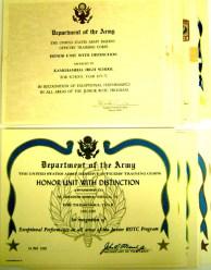 39 Department of the Army certificates and pertaining documents; certificates are loose leafs and dated 1971-2000; Honor Unit certificates; 26 certificates; 9 pertaining