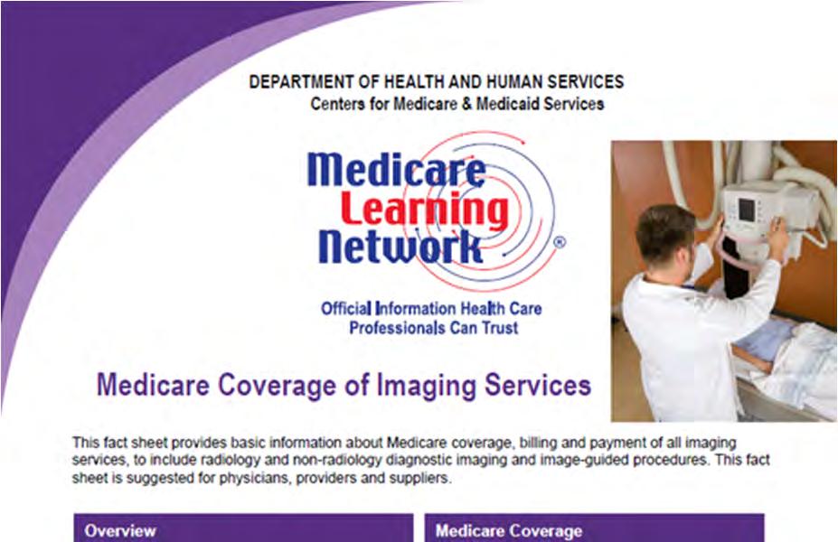 December 2016 23 Medicare Coverage of Imaging Services This fact sheet