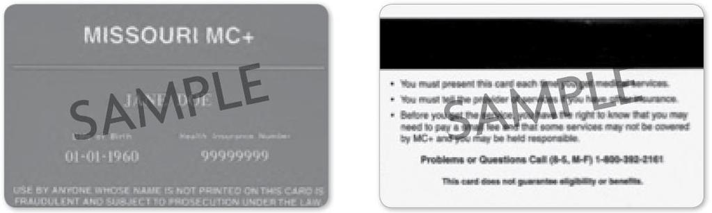 About MO HealthNet The first ID Card example
