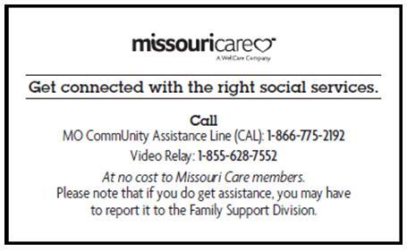 CommUnity Assistance Line Missouri Care offers a
