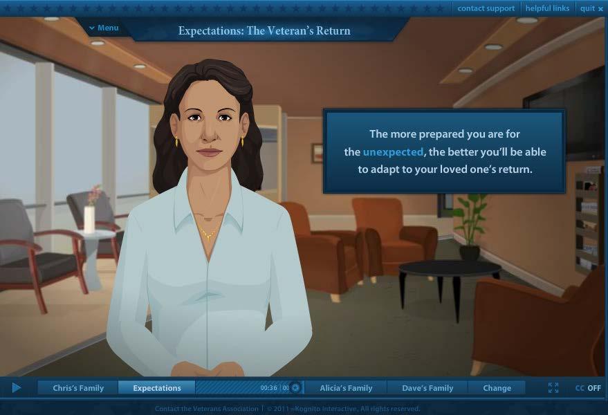 Family of Heroes Online, role-playing resiliency training simulation where family members learn essential skills to manage common challenges facing families in adjusting to post-deployment life. 1.