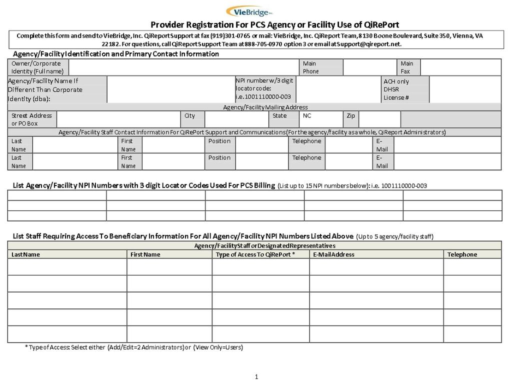 Appendix C: Provider Registration for PCS Agency or