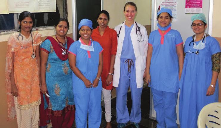 Global health and global anesthesia An APOM education update By Berklee Robins, M.D. Above: Dr. Lesley Wojcik with anesthesia residents at Mamata Medical College and Hospital in India. Below: Dr.