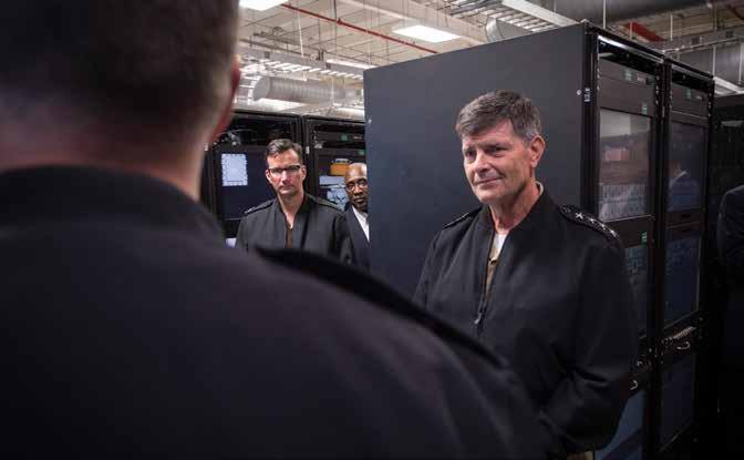 Bill Moran, Vice Chief of Naval Operations (VCNO), visited SSC Atlantic recently to see the center s capabilities and meet its workforce.