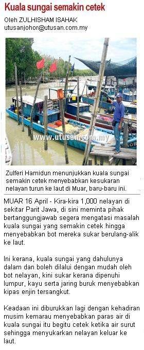 Gambar 3.2 Keratan Akhbar Mengenai Kuala Sungai Yang Cetek Sumber: Utusan Online Bertarikh 17 April 2012 Pada pendapat Audit, prestasi projek penggalian kuala-kuala sungai adalah kurang memuaskan.