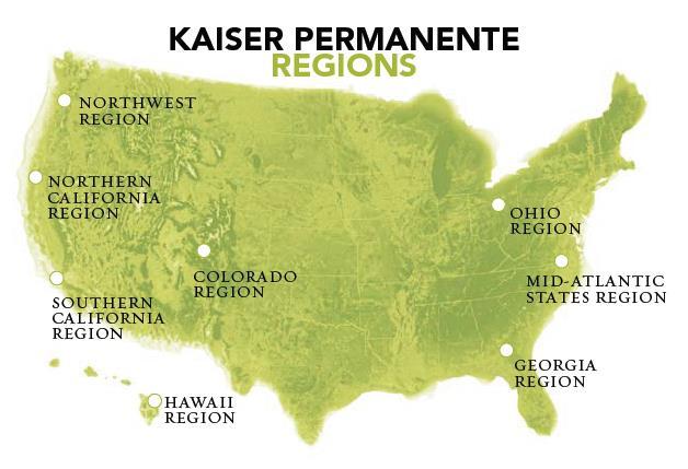 Kaiser Permanente: The oldest group model health maintenance organization, serving 9 million people in eight regions across the country Kaiser