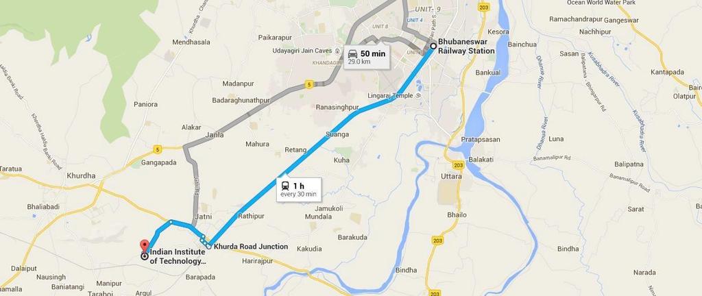 How to reach IIT Bhubaneswar: Map for