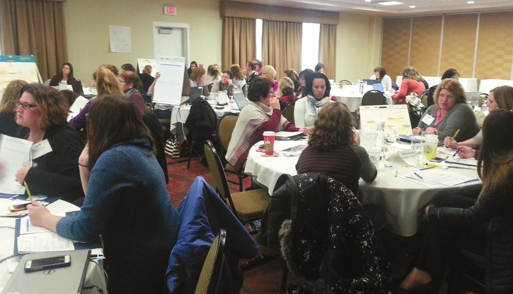 Infection preventionists brainstorming at a CAUTI TAP strategy workshop on December 1, 2015 in Madison, Wisconsin. Credit: DeAnn Richards strategy workshop for CAUTI in December 2015.