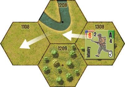 hexes, any AP attack is modified by +1. 5.1.11.2 Major rivers Major rivers, due to the large quantity of water flowing through them, are prohibited terrain to all platoons.