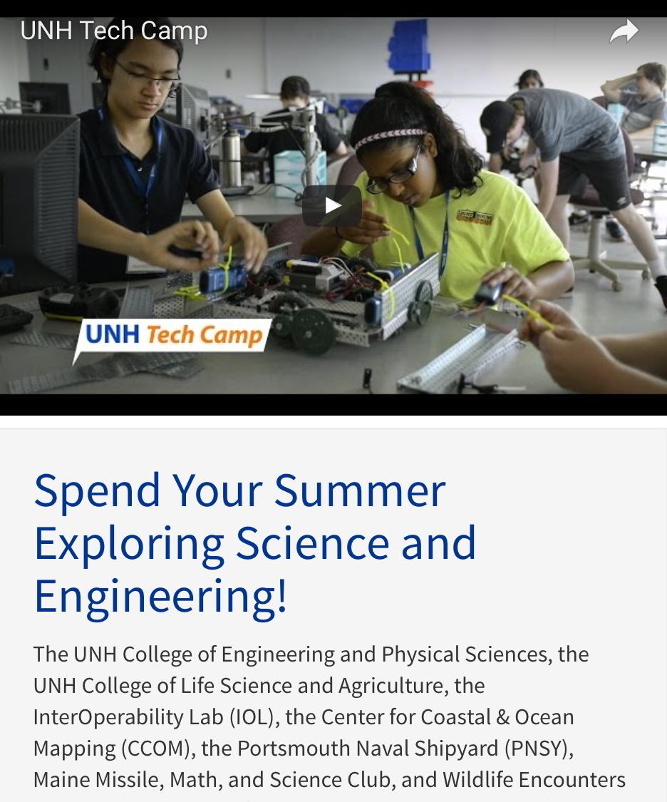 Residential Tech Camp for Middle and High School Students