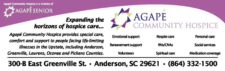 Adult HospiceDay Care Services Callie & John Rainey Hospice House/Hospice of the Upstate 1835 Rogers Road, Anderson, SC 29621 T 864 224 3398