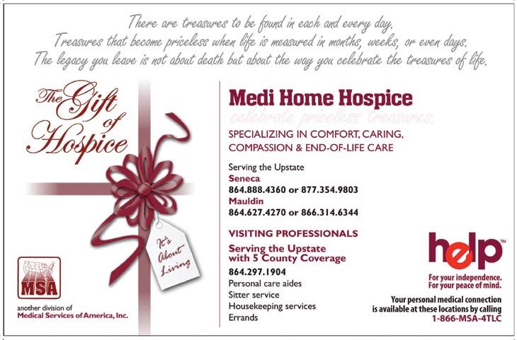 , Greenwood, SC 29646 T 864 227 9393 HOSPICE HOUSES McCall Hospice House of Greenville Admistrative Offices 1836 W Georgia Rd, Simpsonville, SC
