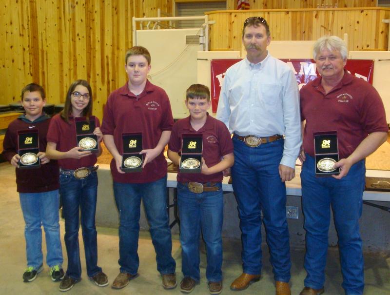 First Place Junior Team Range and Pasture Plant Identification Contest: L to R: Milam County 4-H --- Mason Lindig,