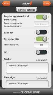 C. Click on Additional Options in the Settings tab, which will take you to all the payment options for the Swiper. D.