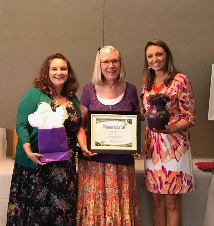 Volunteer Ombudsman Program Hollis Strozier was presented with the 2017 Volunteer of the Year award by our Ombudsmen, Jessica Winters (left) and Amanda Plumley (right) at the Annual Volunteer