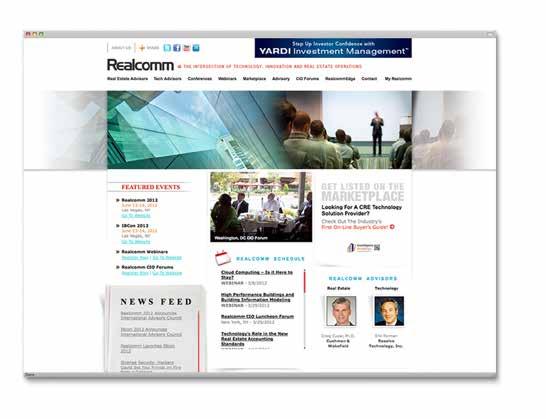 PORTAL WEBSITE ADVERTISING: The Realcomm Main Portal Banner ad is the most visible advertising opportunity we offer.