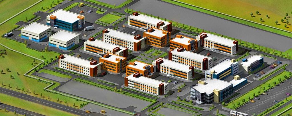 Technopark territory is 29 ha, including the Administrative Center with Business incubator and Hotel (13 850 sq.m.), Office and Laboratory Complex (35 375 sq.