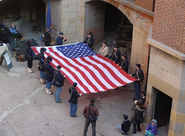 Above Photo: Jan. 31 st, Saturday. Pre-Flag Raising Ceremony drill. Lincoln 10 s - Sec. & Treas.
