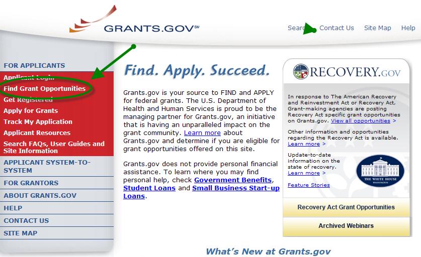 Find Grant Opportunities http://grants.