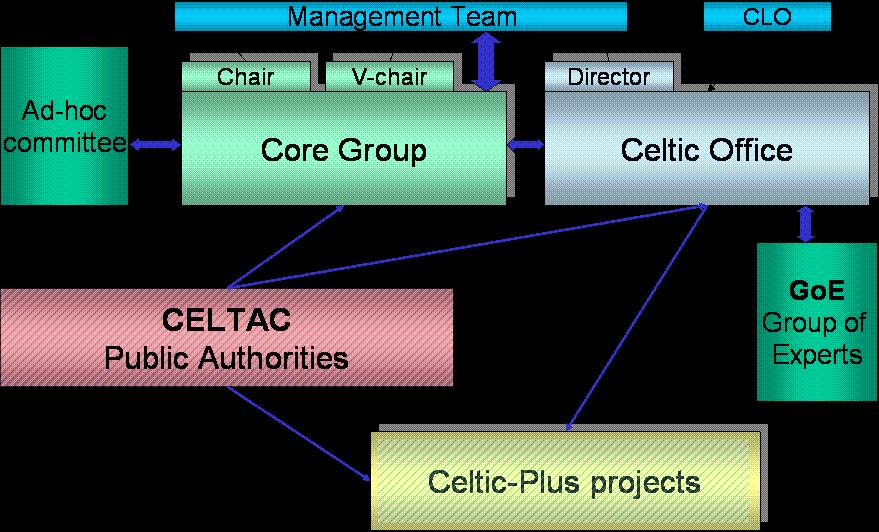 Figure 1 Celtic-Plus Organisational Structure 1.3 Responsibilities 1.3.1 Celtic Core Group The Core Group is the main executive body.