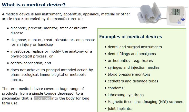 As an historical note, prior to the 2003 amendment, examples of Medical Electrical Equipment were given in AS 3003 as follows: 1 Examples of diagnostic medical electrical equipment are (a)