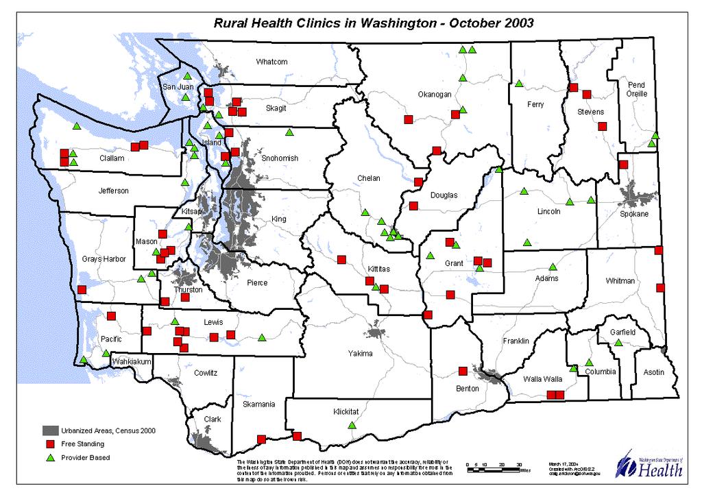 Rural Health Clinics Map