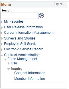 21. CONTRACT ADMINISTRATION FORCE MANAGEMENT This menu item is available only to Command Career Counselors and is part of NSIPS.
