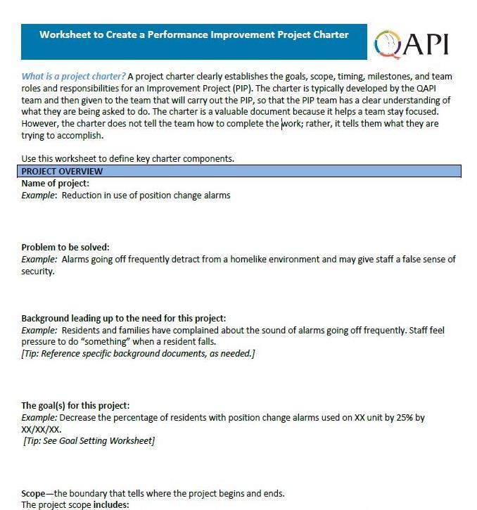 Worksheet to Create a Performance Improvement Project Charter (PIP) Page 1 Name of project: Practices/protocols for CDI and outbreak control Problem(s) to be solved: Improper hand hygiene, improper