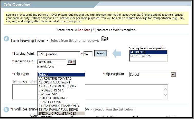 2.1 Travel Authorization Process for Special Circumstances Travel This section describes how to create an authorization in DTS using SCT trip types.