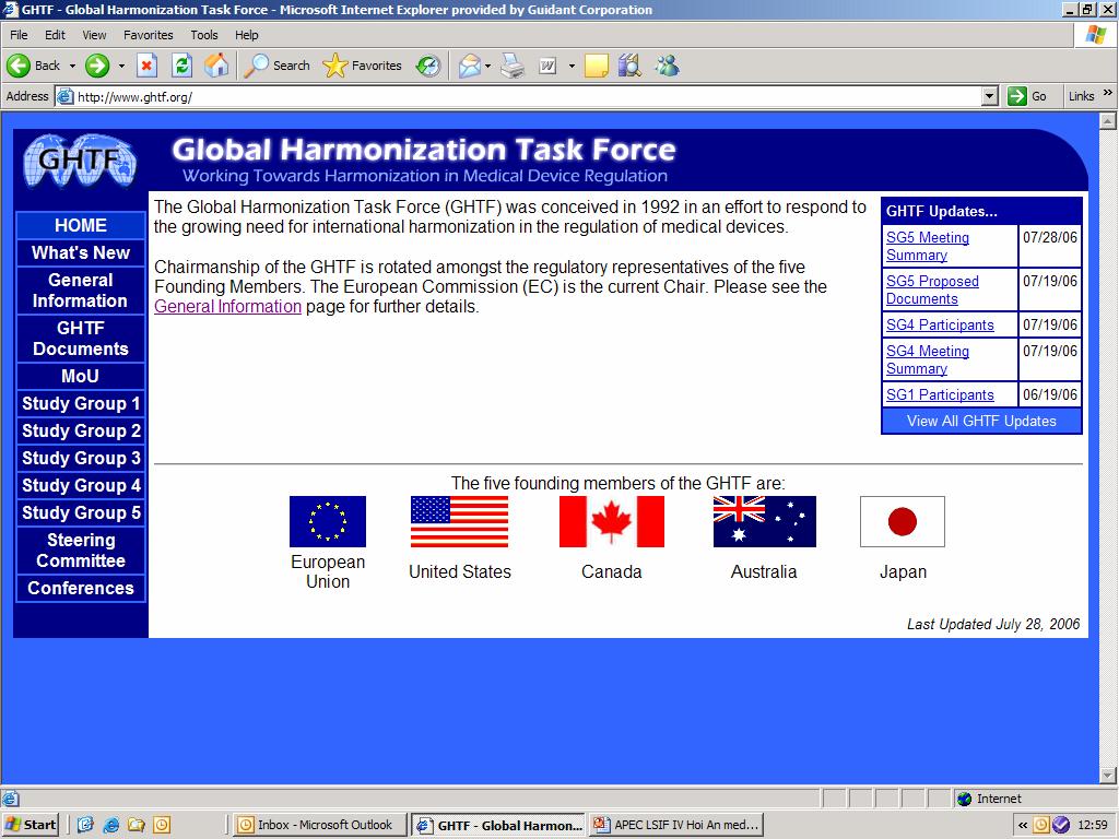 GHTF guidance documents URL: http://www.ghtf.