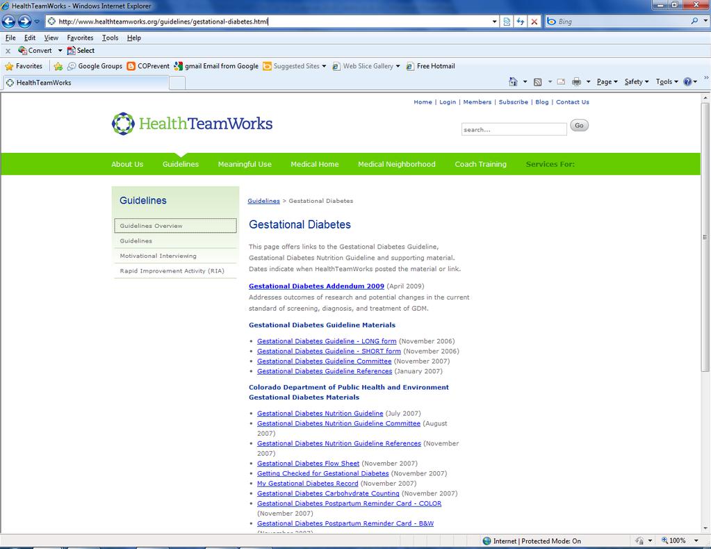 External Partner Website HealthTeamWorks http://www.