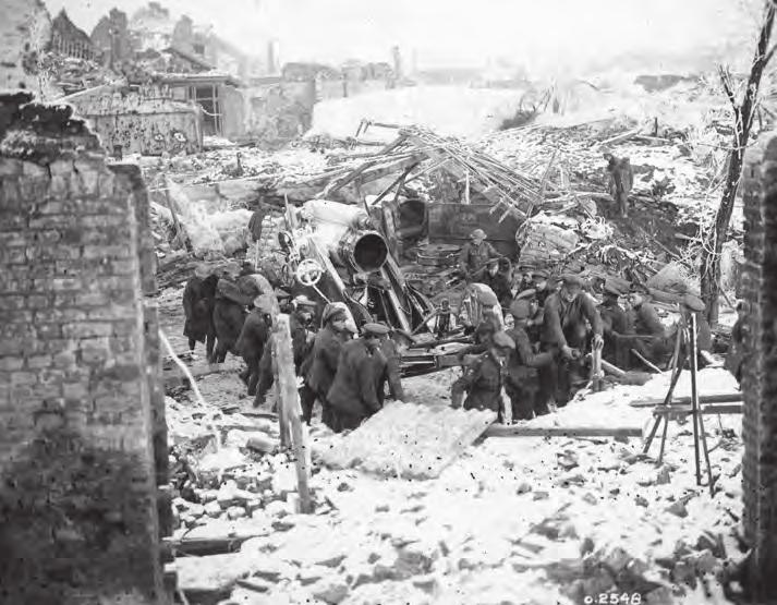 24 At the northern end of the attack, the 15th Battalion met a group of determined German defenders at the enemy s front line. The trench was quite wide, and the Germans stood shoulder-to-shoulder.