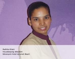 Social Sustainability: Rigth4Children partnership Programme graduates include Radhika Ghatri, Housekeeping Attendant at Mövenpick Hotel Jumeirah Beach, Dubai, who was named Employee of the Year in